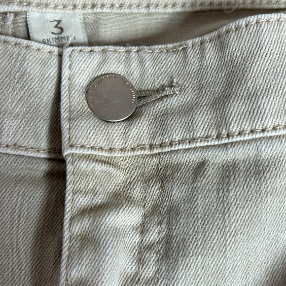 Chicos Platinum Tan Skimmer Straight Leg Jean Sz 3 - Picture 6 of 12